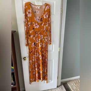 Motherhood Maternity orange/ pink maxi dress